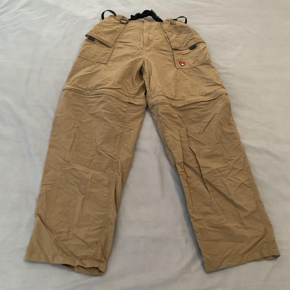 Suisse Sport Cargo‎ Pants Mens 34x29 Beige Convertible Nylon Hiking Belted